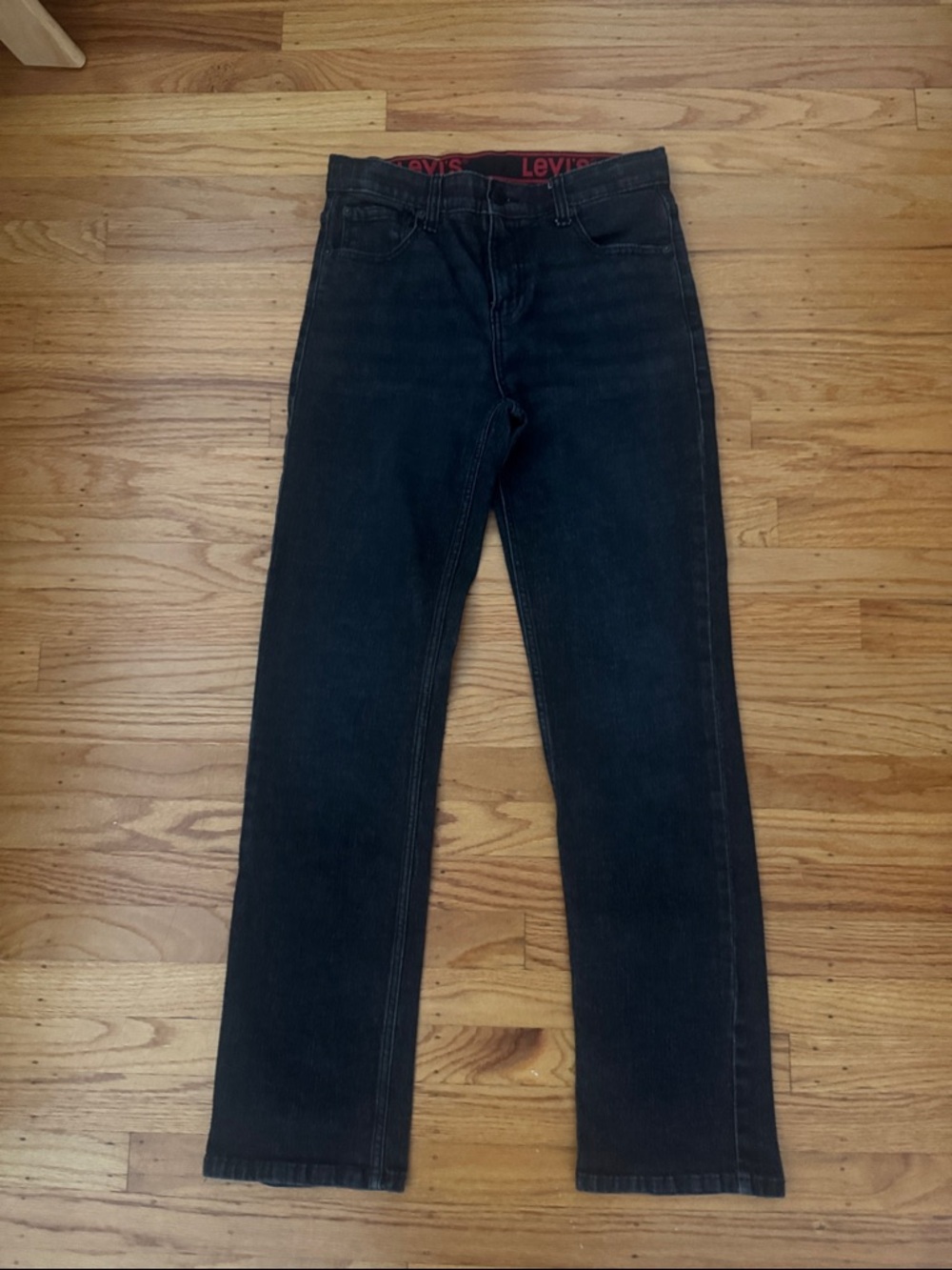 Big Boys Levi's Dark Black Slim Straight Jeans